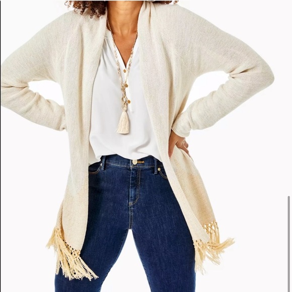 Lilly Pulitzer Sweaters - Lilly Pulitzer Tatum Long Fringe Hem Cardigan